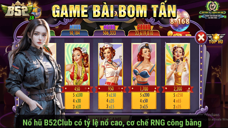 Nổ hũ B52Club có tỷ lệ nổ cao, cơ chế RNG công bằng