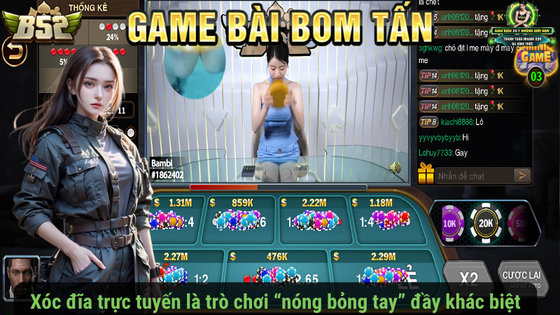 Xóc đĩa trực tuyến là trò chơi “nóng bỏng tay” đầy khác biệt