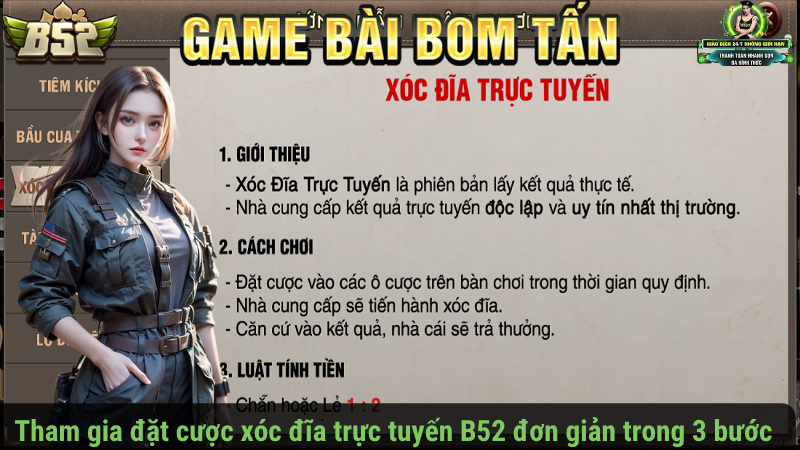 Tham gia đặt cược xóc đĩa trực tuyến B52 đơn giản trong 3 bước
